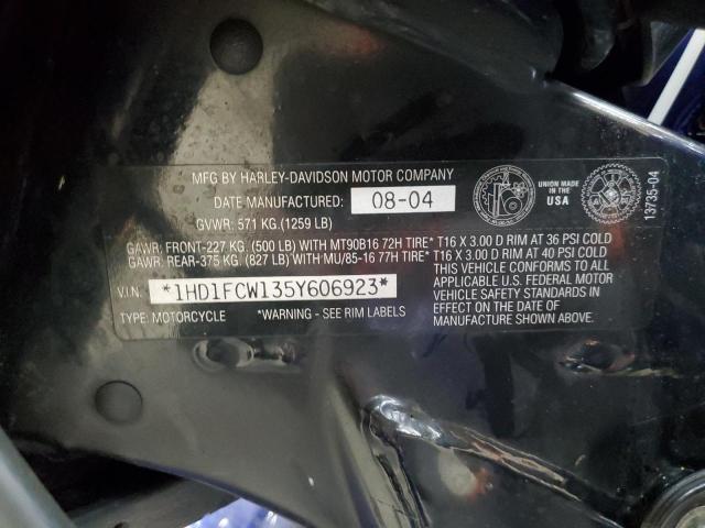 1HD1FCW135Y606923 - 2005 HARLEY-DAVIDSON FLHTCUI 蓝色 照片 9