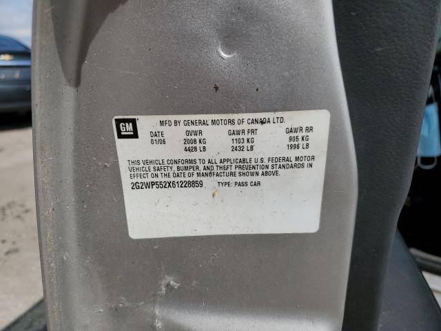 2G2WP552X61228859 - 2006 PONTIAC GRAND PRIX SILVER photo 12