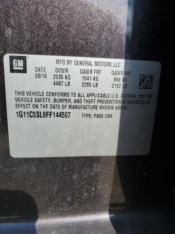 1G11C5SL8FF144507 - 2015 CHEVROLET MALIBU 1LT Графитовый фото 12