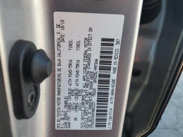 3TMAZ5CNXKM083337 - 2019 TOYOTA TACOMA DOUBLE CAB BLACK photo 12