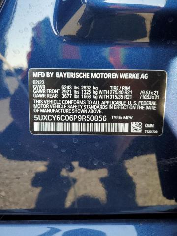 5UXCY6C06P9R50856 - 2023 BMW X6 XDRIVE40I Կապույտ լուսանկար 13