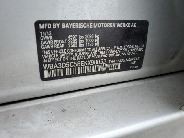 WBA3D5C58EKX98052 - 2014 BMW 328 D XDRIVE SILVER photo 12