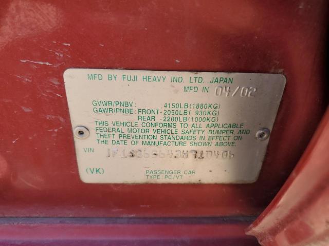 JF1SG65643H710406 - 2003 SUBARU FORESTER 2.5XS წითელი ფოტო 12