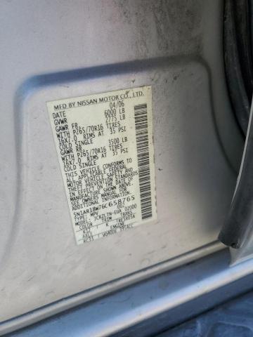 5N1AR18W76C658765 - 2006 NISSAN PATHFINDER LE 银色 照片 12