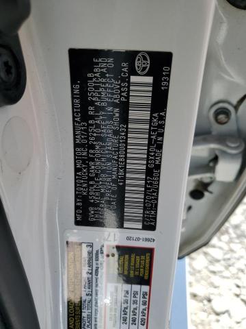 4T1BK1EB8DU013432 - 2013 TOYOTA AVALON BASE WHITE photo 12