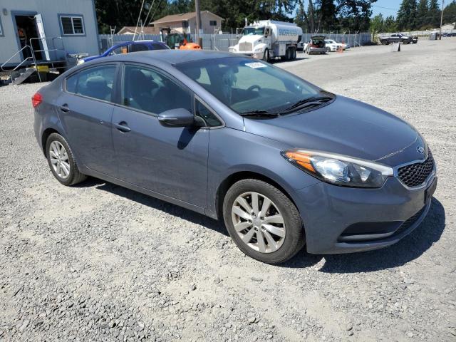 KNAFX4A68E5097648 - 2014 KIA FORTE LX BLUE photo 4