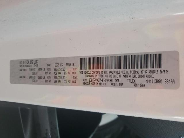 3C6TRVAG7HE520489 - 2017 RAM PROMASTER 1500 STANDARD WHITE photo 13