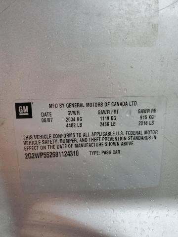 2G2WP552681124310 - 2008 PONTIAC GRAND PRIX 银色 照片 12