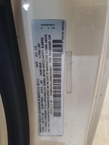 3VWRG3AL4AM005887 - 2010 VOLKSWAGEN NEW BEETLE CREAM photo 12