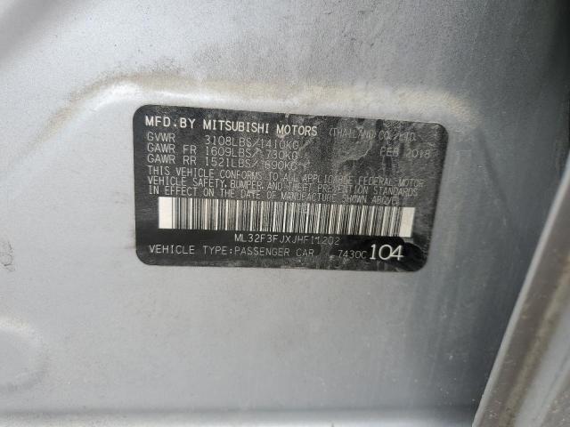 ML32F3FJXJHF11202 - 2018 MITSUBISHI MIRAGE G4 ES SILVER photo 12