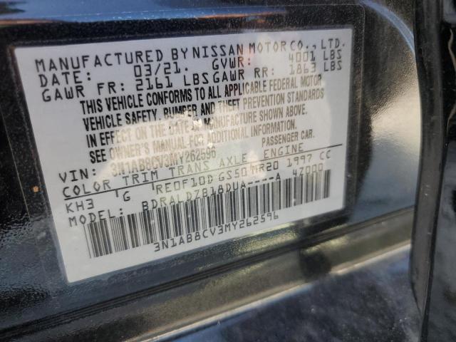 3N1AB8CV3MY262596 - 2021 NISSAN SENTRA SV BLACK photo 12