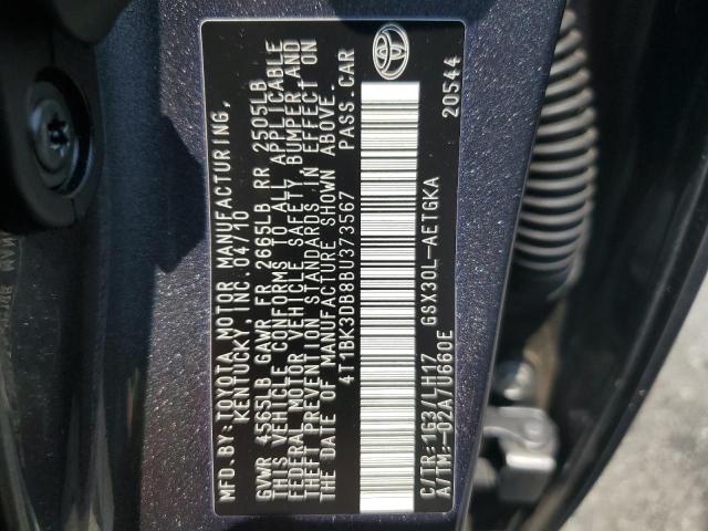 4T1BK3DB8BU373567 - 2011 TOYOTA AVALON BASE 灰色 照片 12