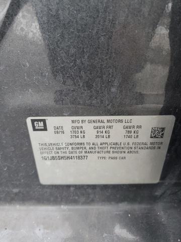 1G1JB5SH5H4118377 - 2017 CHEVROLET SONIC LS 灰色 照片 12