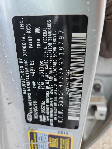 5XXGT4L37KG318797 - 2019 KIA OPTIMA LX 银色 照片 12