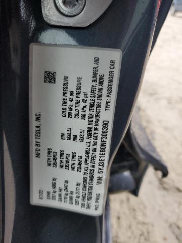 5YJ3E1EB0NF308390 - 2022 TESLA MODEL 3 灰色 照片 12