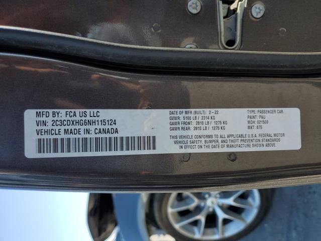 2C3CDXHG6NH115124 - 2022 DODGE CHARGER GT GRAY photo 13