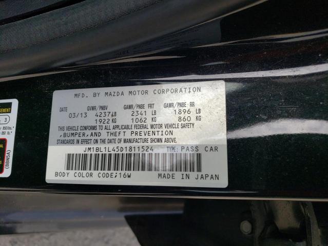 JM1BL1L45D1811524 - 2013 MAZDA SPEED 3 Қара фото 12