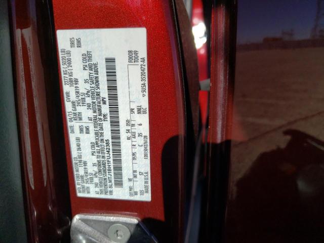 5LMTJ1BH1FUJ42385 - 2015 LINCOLN MKC BLACK LABEL Бордовый фото 14