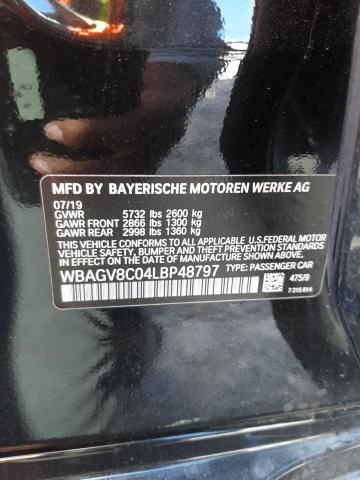 WBAGV8C04LBP48797 - 2020 BMW M850XI BLACK photo 10