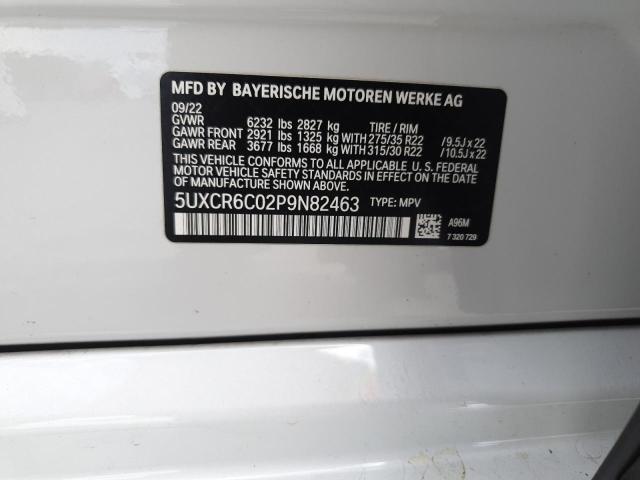 5UXCR6C02P9N82463 - 2023 BMW X5 XDRIVE40I WHITE photo 13