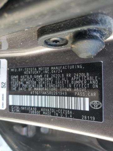 4T1G11AK5RU261949 - 2024 TOYOTA CAMRY SE NIGHT SHADE GRAY photo 13