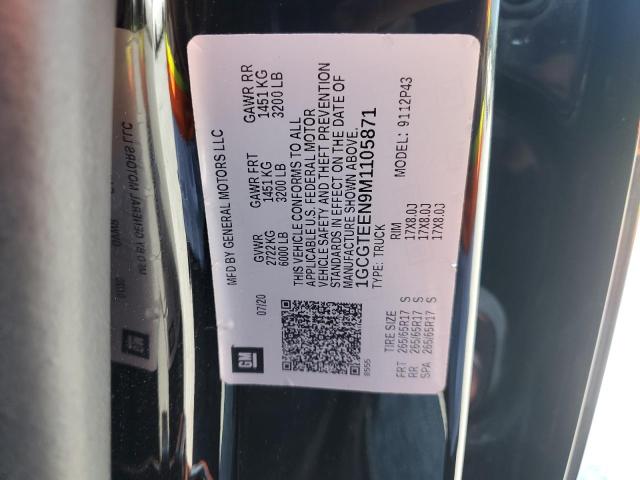 1GCGTEEN9M1105871 - 2021 CHEVROLET COLORADO ZR2 BLACK photo 12