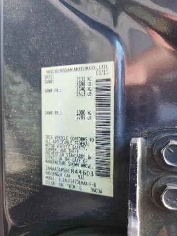 1N4AA5AP5BC844603 - 2011 NISSAN MAXIMA S Boz foto 12