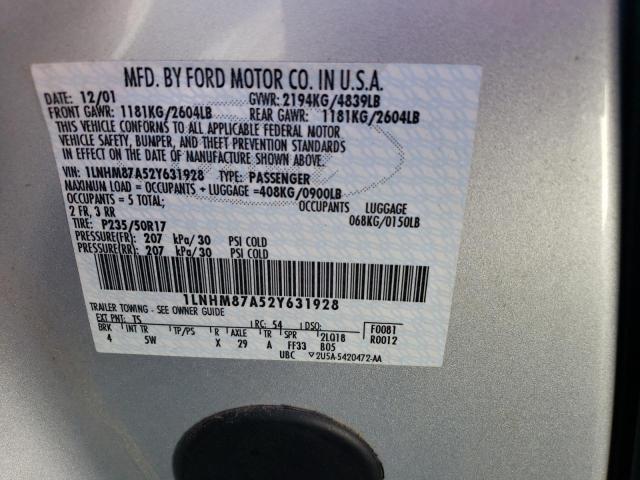 1LNHM87A52Y631928 - 2005 LINCOLN LS 银色 照片 12