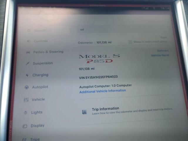 5YJSA1H22EFP64023 - 2014 TESLA MODEL S 白色 照片 9