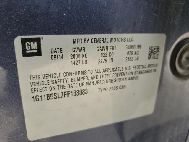 1G11B5SL7FF183883 - 2015 CHEVROLET MALIBU LS BLUE photo 12