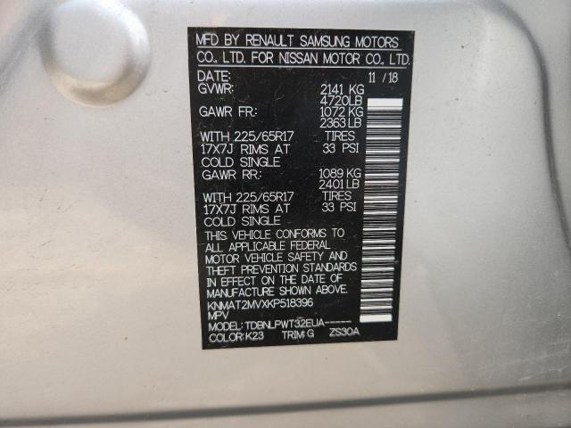 KNMAT2MVXKP518396 - 2019 NISSAN ROGUE S SILVER photo 13