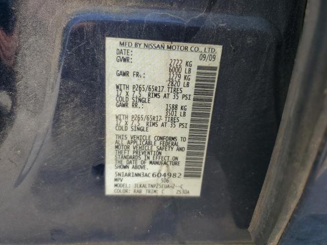 5N1AR1NN3AC604982 - 2010 NISSAN PATHFINDER S ლურჯი ფოტო 13