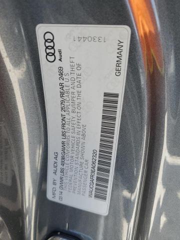 WAUCGAFR3EA062320 - 2014 AUDI S5 PREMIUM PLUS ნაცრისფერი ფოტო 12