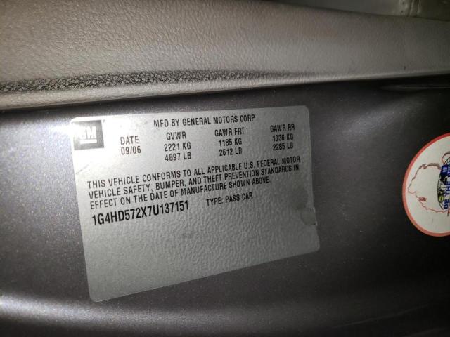 1G4HD572X7U137151 - 2007 BUICK LUCERNE CXL GRAY photo 12