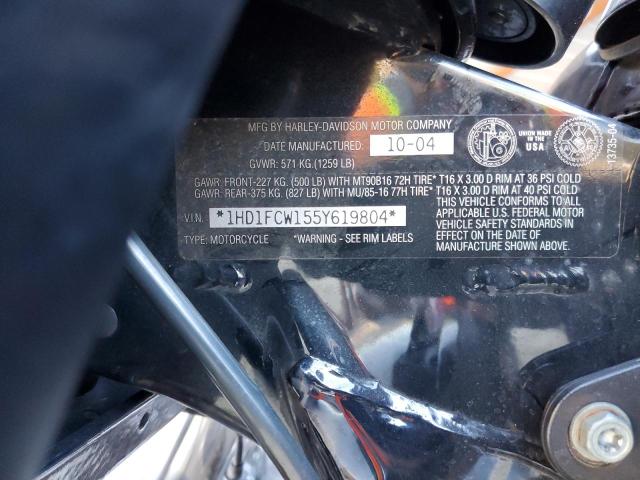 1HD1FCW155Y619804 - 2005 HARLEY-DAVIDSON FLHTCUI 勃艮第红 照片 10