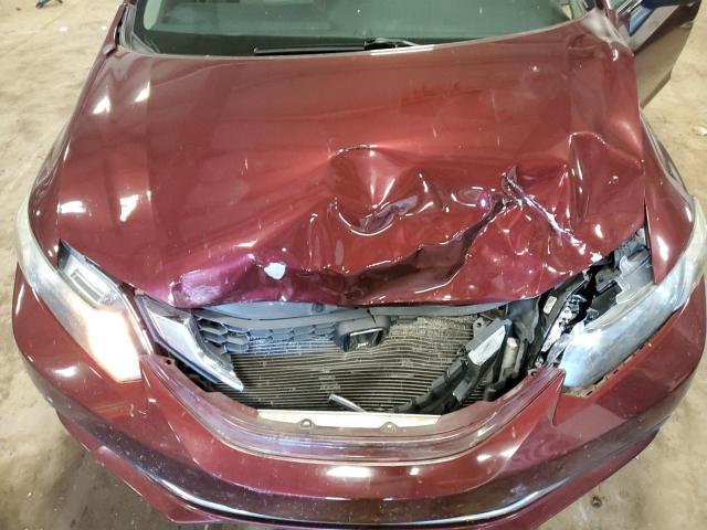 19XFB2F55DE060453 - 2013 HONDA CIVIC LX BURGUNDY photo 11