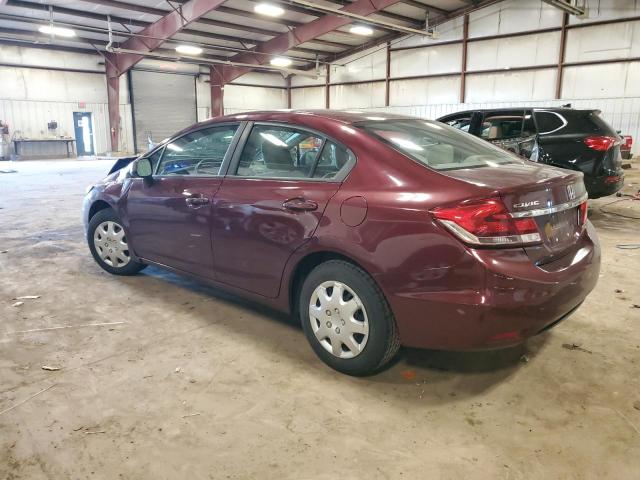 19XFB2F55DE060453 - 2013 HONDA CIVIC LX BURGUNDY photo 2