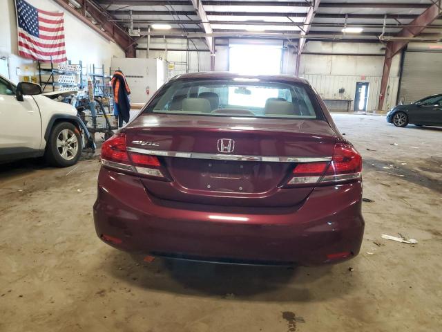 19XFB2F55DE060453 - 2013 HONDA CIVIC LX BURGUNDY photo 6