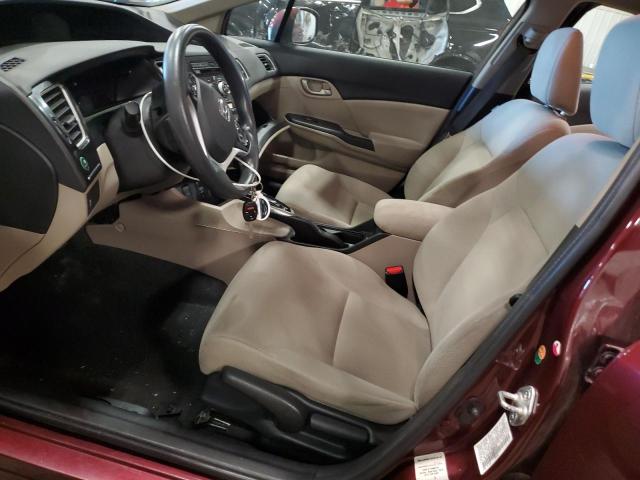 19XFB2F55DE060453 - 2013 HONDA CIVIC LX BURGUNDY photo 7