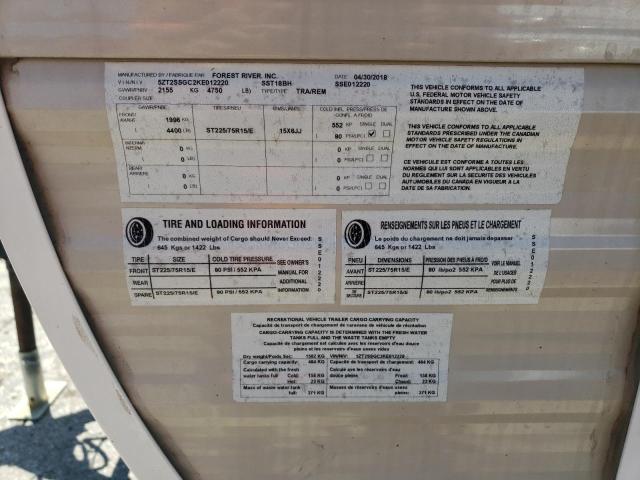 5ZT2SSGC2KE012220 - 2019 FOREST RIVER SHASTA OASIS Двокольоровий фото 10