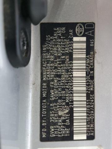 2T1BR32E65C452363 - 2005 TOYOTA COROLLA CE Boz foto 12