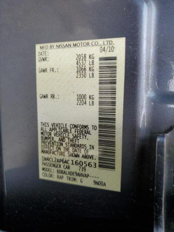 1N4CL2AP6AC160563 - 2010 NISSAN ALTIMA HYBRID BLUE photo 12