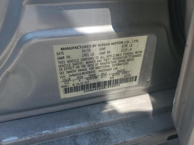 1N4BA41E48C836935 - 2008 NISSAN MAXIMA SE SILVER photo 12