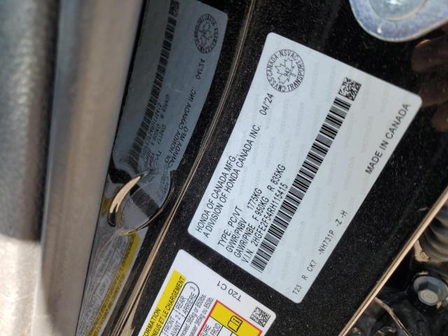 2HGFE2F54RH115415 - 2024 HONDA CIVIC SPORT BLACK photo 13
