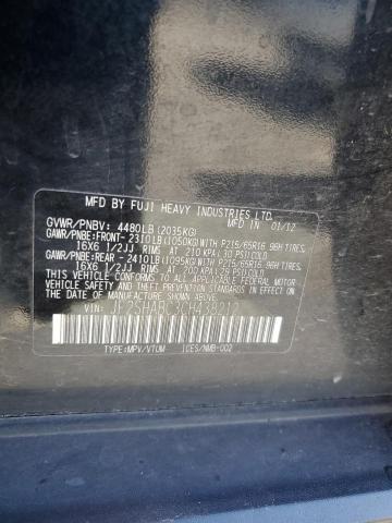 JF2SHABC3CH438212 - 2012 SUBARU FORESTER 2.5X Սև լուսանկար 12