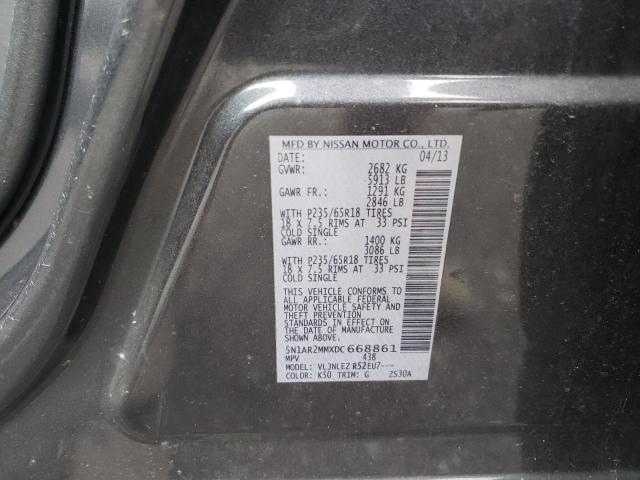 5N1AR2MMXDC668861 - 2013 NISSAN PATHFINDER S GRAY photo 12