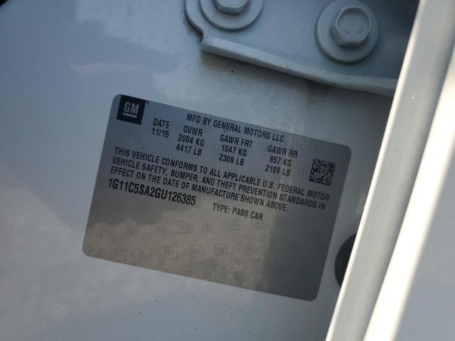 1G11C5SA2GU126385 - 2016 CHEVROLET MALIBU LIM LT 白色 照片 12