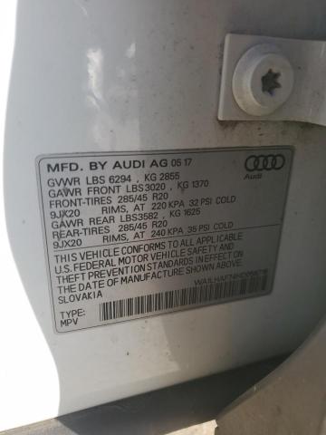 WA1LHAF74HD056716 - 2017 AUDI Q7 PREMIUM PLUS Ağ foto 13