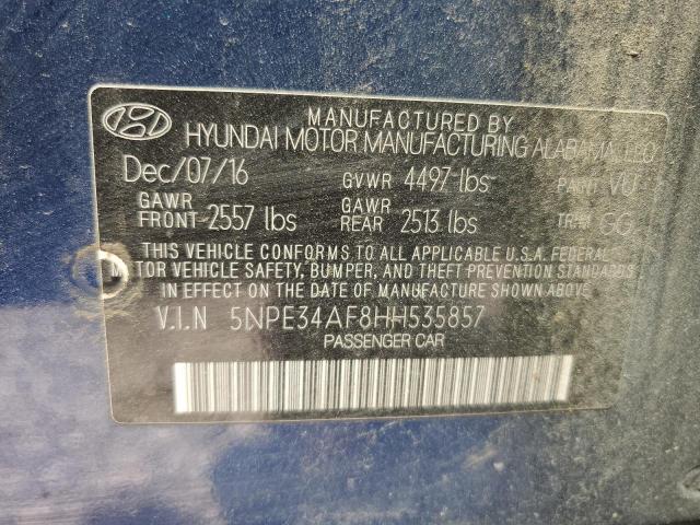 5NPE34AF8HH535857 - 2017 HYUNDAI SONATA SPORT BLUE photo 12
