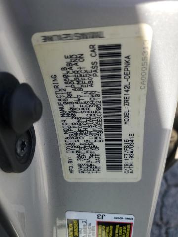 5YFBU4EE8CP052107 - 2012 TOYOTA COROLLA BASE Серебристый фото 12